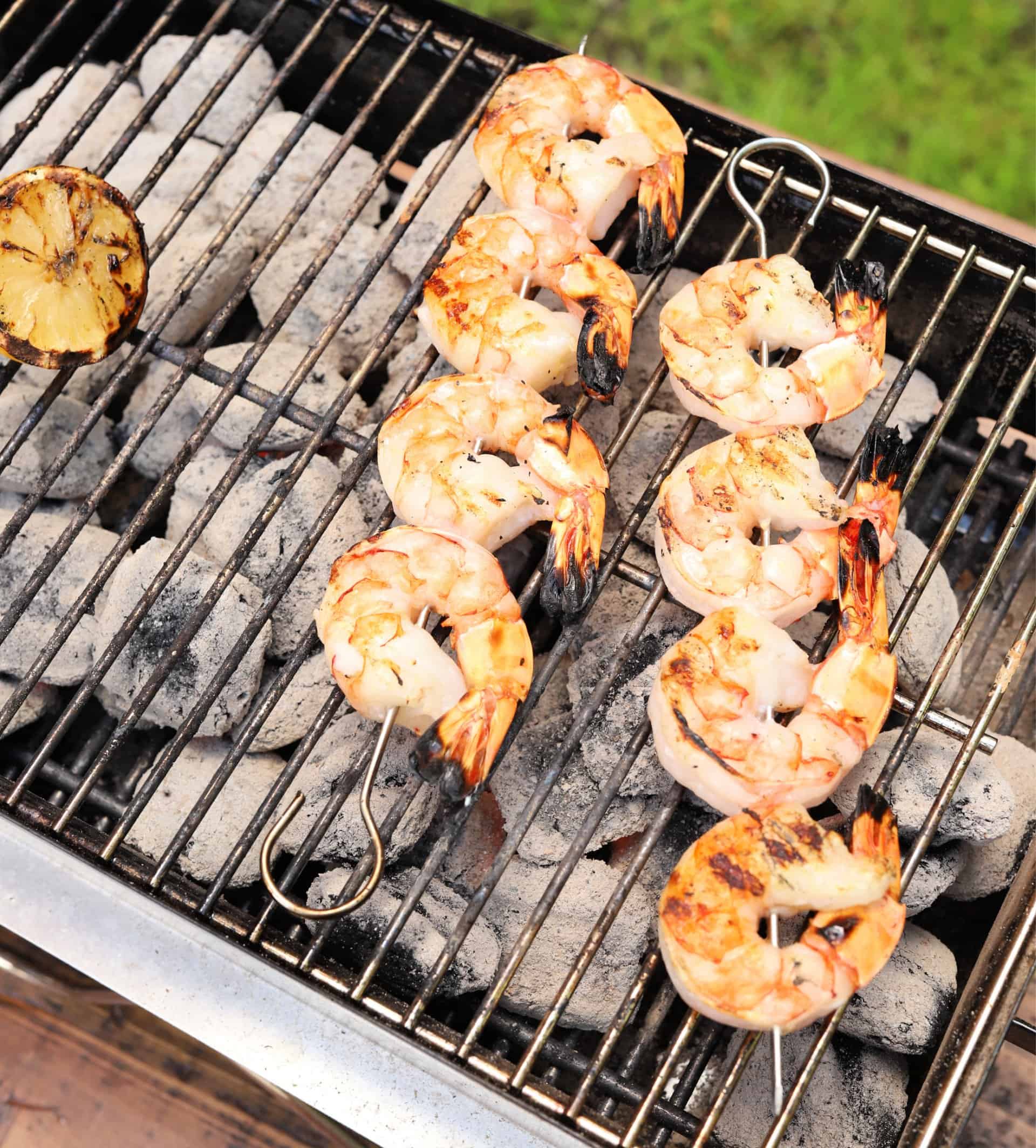 Barbecue shrimp on the grill hotsell