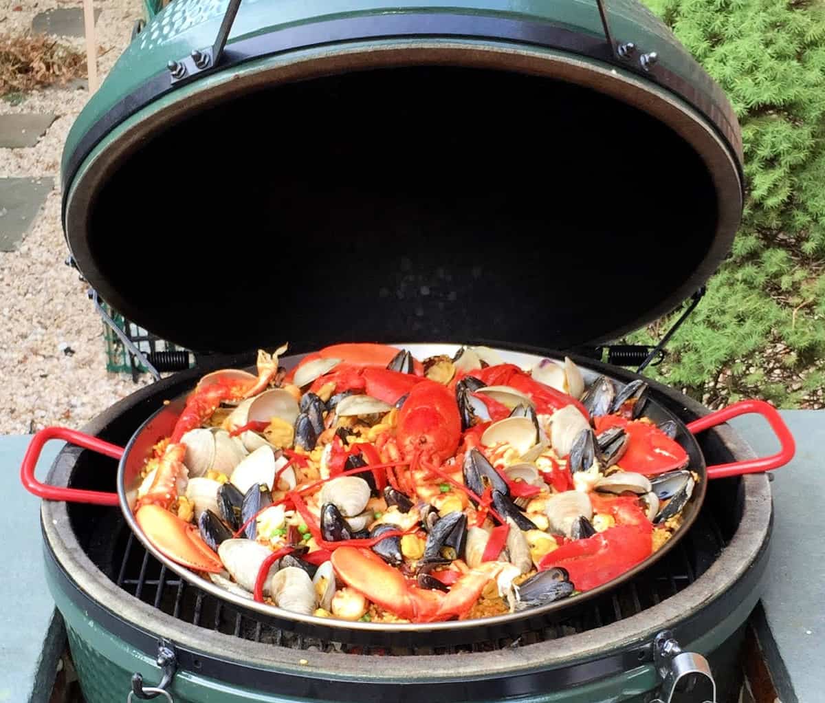 Enormous Batch Of Paella Being Cooked In The Extra Large Wok For