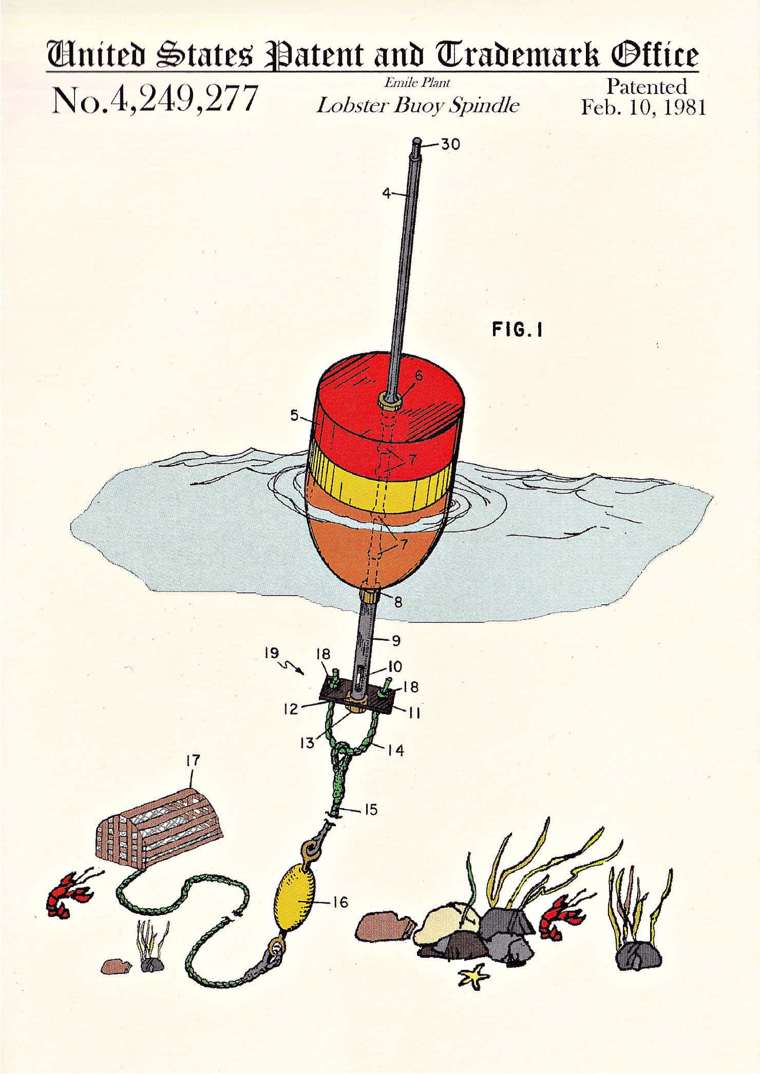 Lobster Buoy Spindle Patent