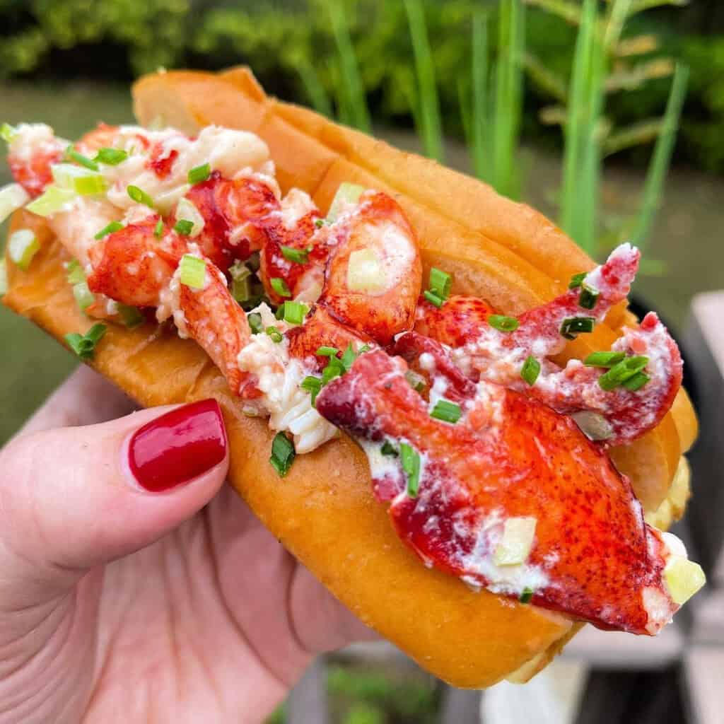 Overstuffed Lobster roll made in North Carolina by the Grill Moma, Melissa Rhome.