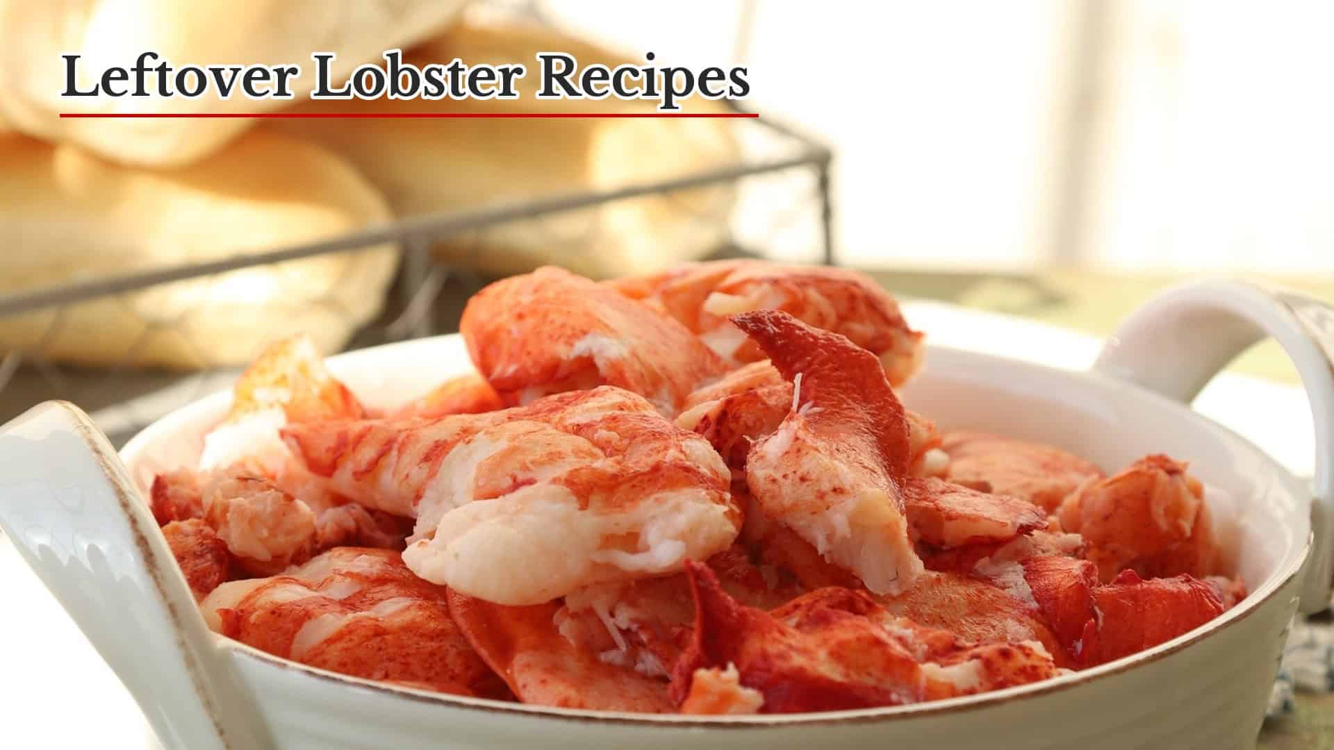 Leftover lobster meat in a bowl with split-top rolls.