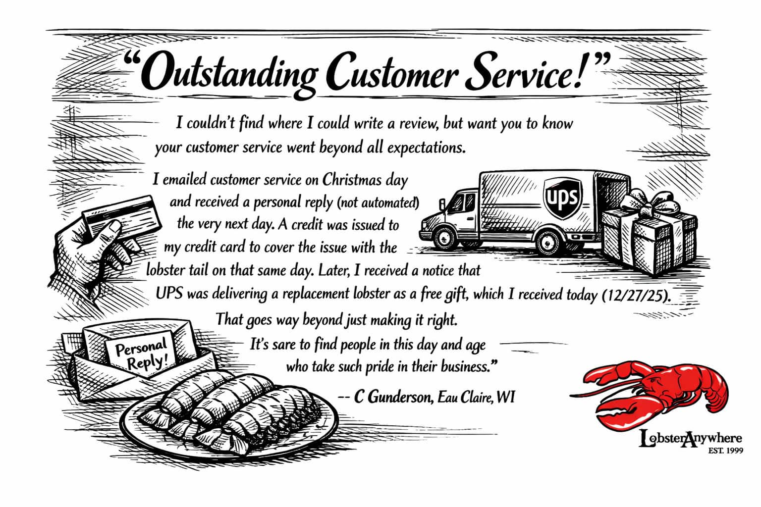 LobsterAnywhere customer service review quote