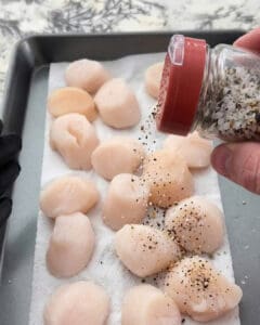 Season Sea Scallops before Searing