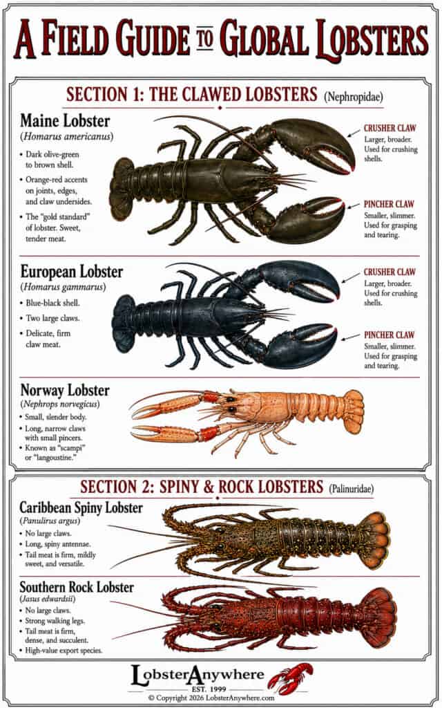 Types of Lobster: Maine, Rock, Spiny, Slipper, and More